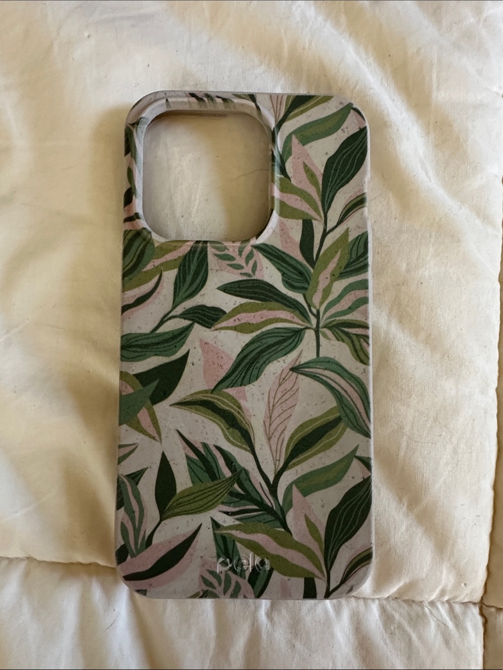 Eco-Friendly Leaf Print Phone Case - Green & Pink